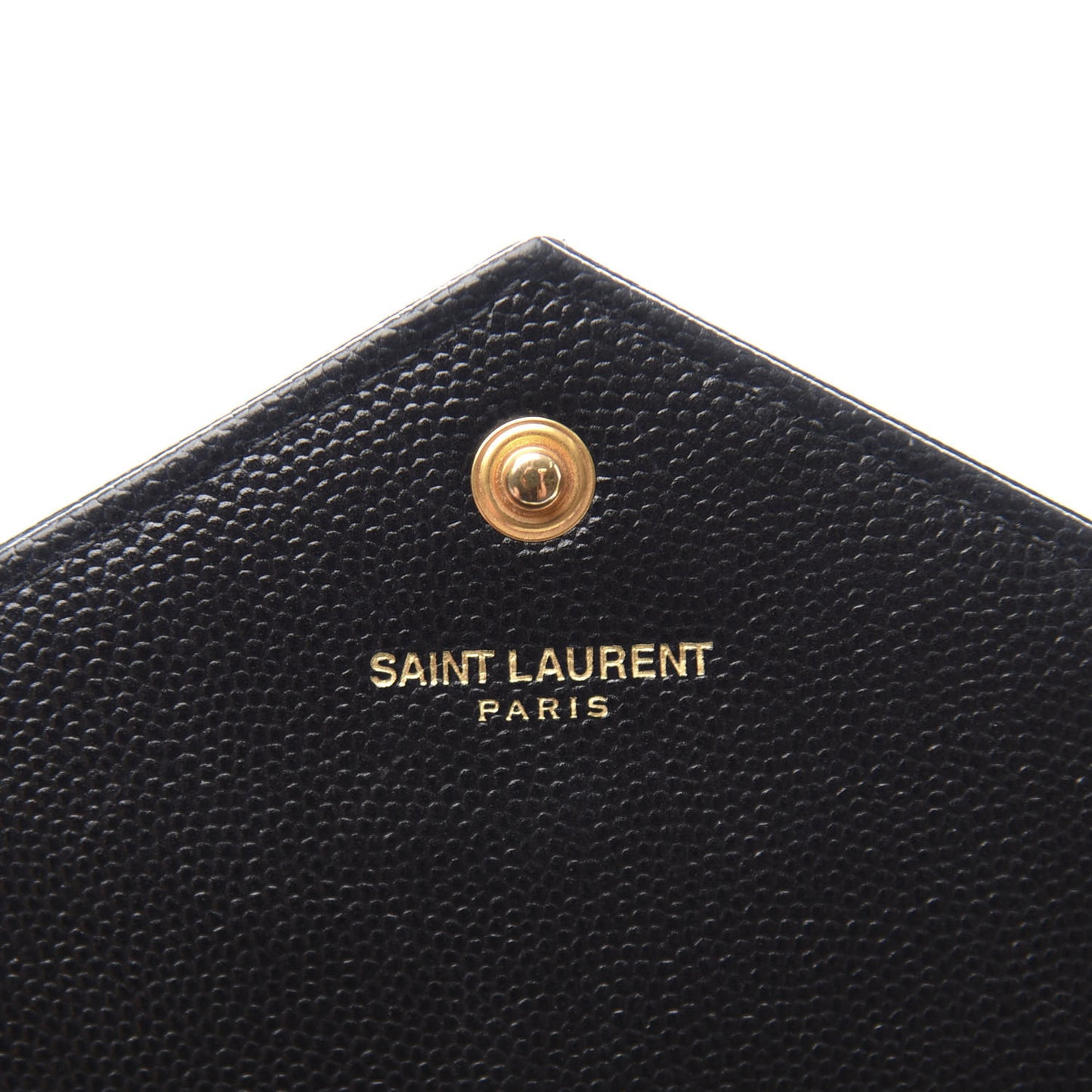 Grain De Poudre Matelasse Chevron Monogram Envelope Chain Wallet Black