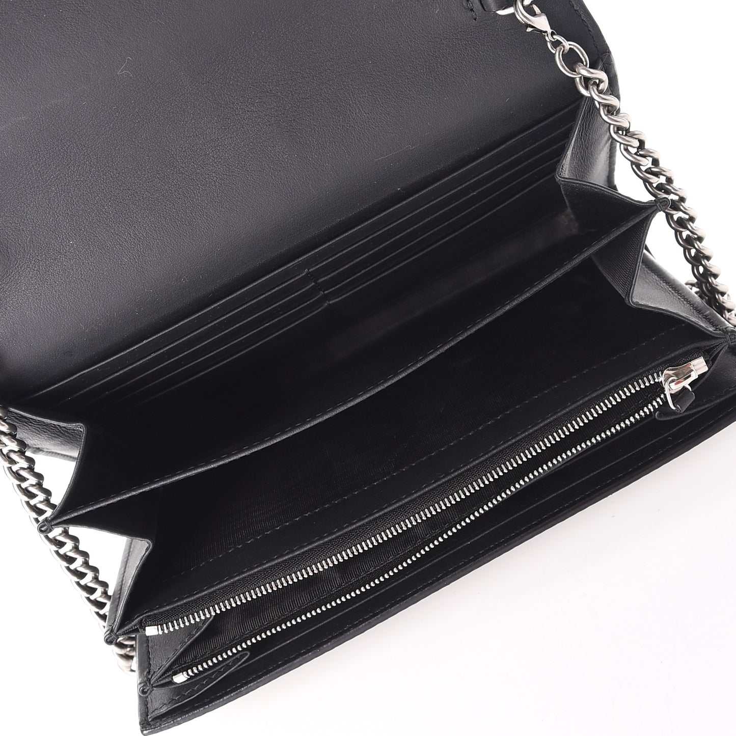 GG Supreme Monogram Mini Dionysus Chain Wallet Beige Black