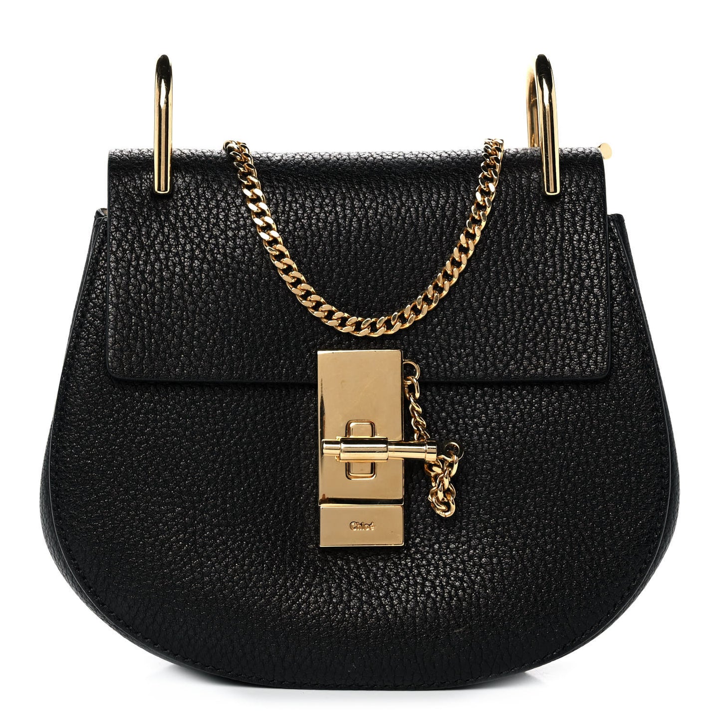 Grained Lambskin Mini Drew Shoulder Bag Black