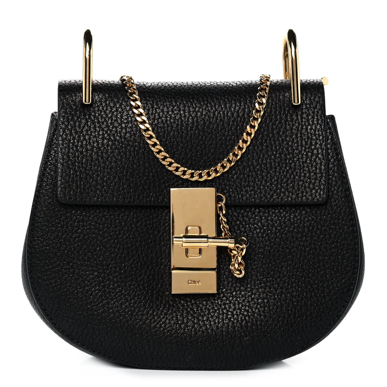 Chloe Grained Lambskin Mini Drew Shoulder Bag Black 1 of 8