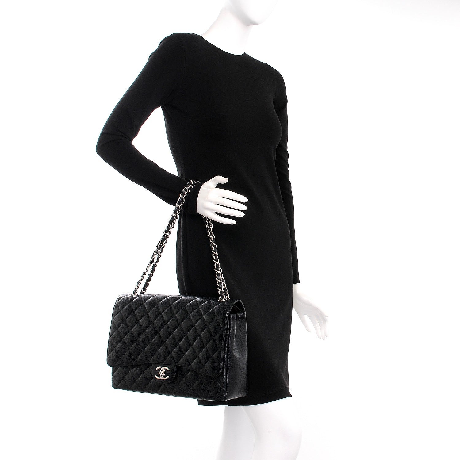 Chanel Caviar Quilted Maxi Double Flap Black 3 of 9