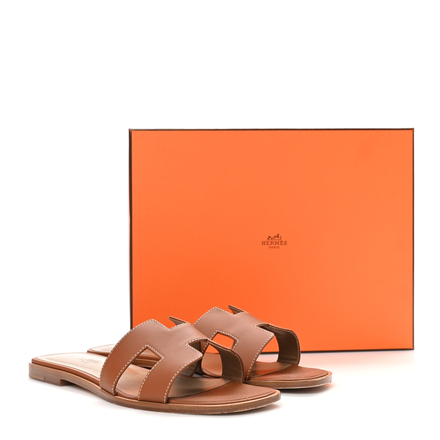 Box Calfskin Oran Sandals 39 Gold
