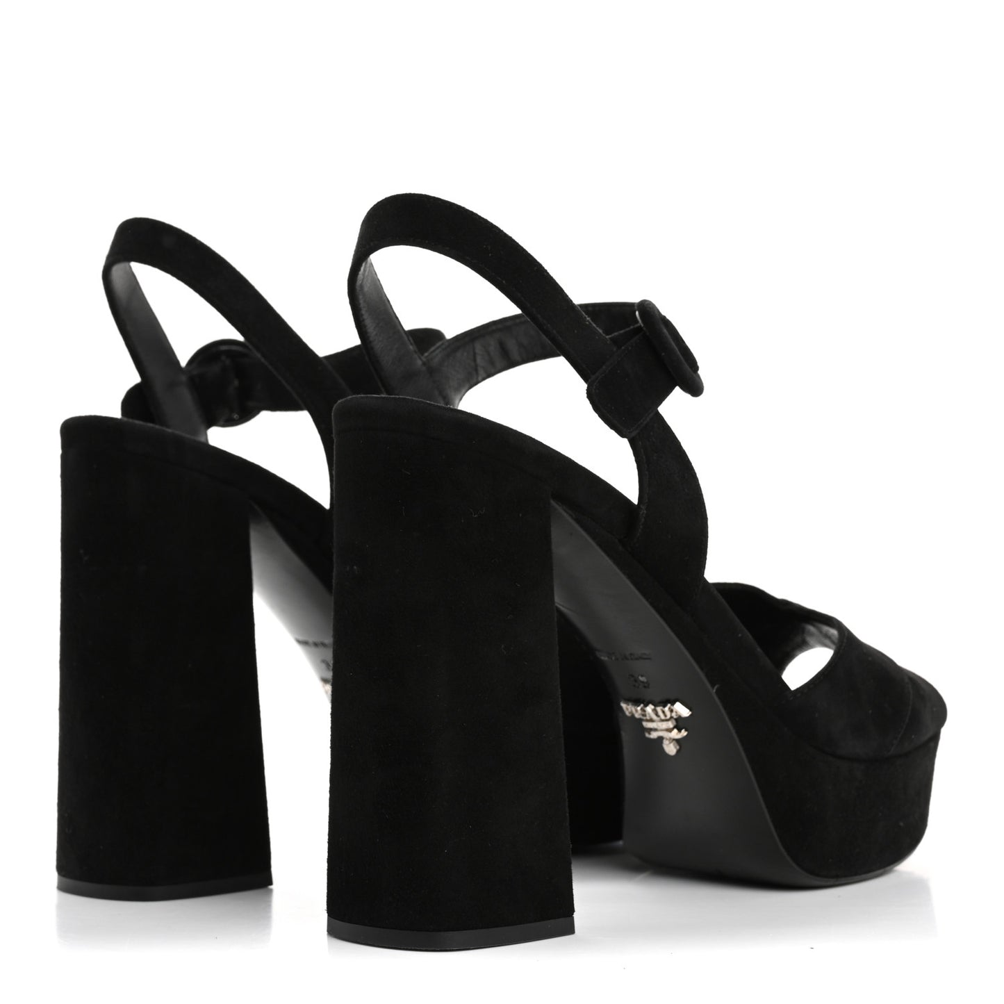 Suede Platform Sandals 39 Black