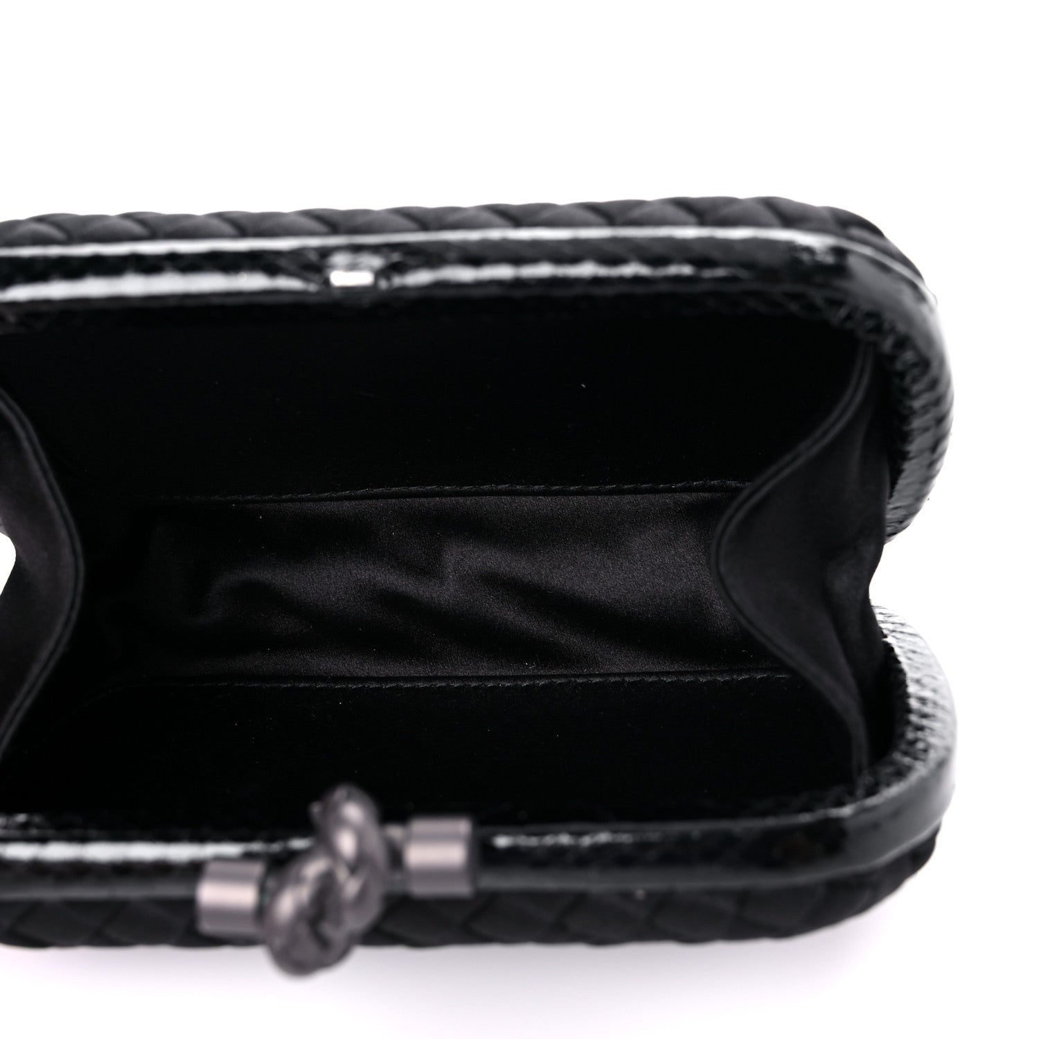 Bottega Veneta Satin Intreccio Impero Ayers Knot Clutch Black 5 of 8