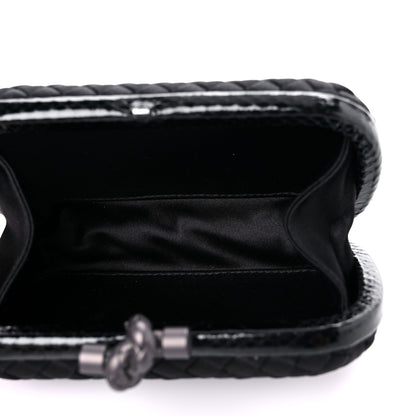 Bottega Veneta Satin Intreccio Impero Ayers Knot Clutch Black 5 of 8