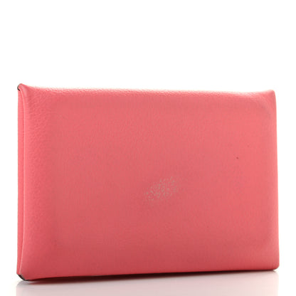 Hermes Chevre Mysore Calvi Card Case Rose Azalee 3 of 12