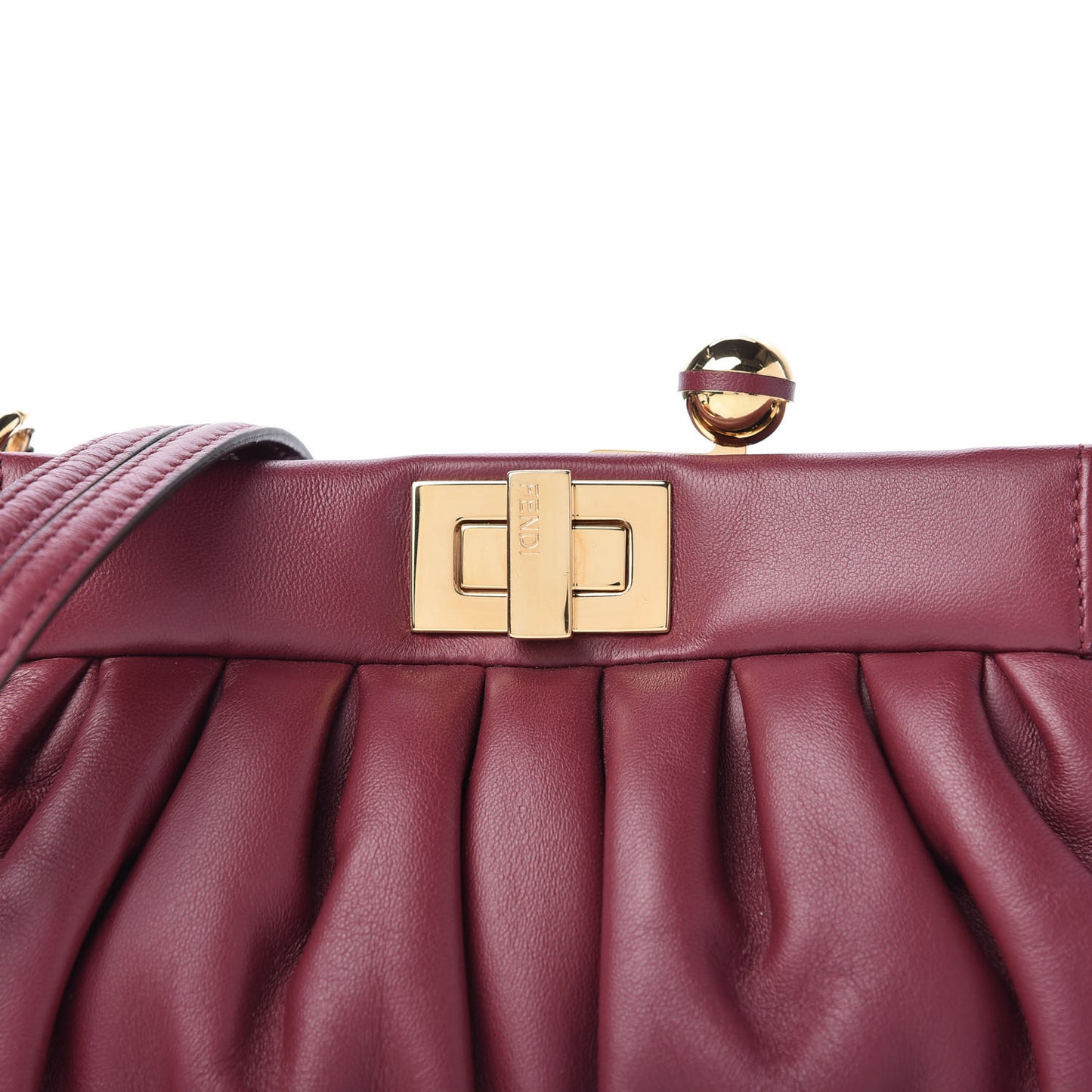 Shiny Nappa Small Peekaboo Click Bag Barolo