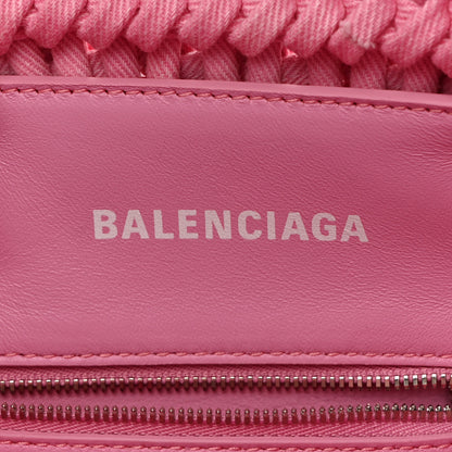 Balenciaga Washed Frayed Denim Braided XS Bistro Basket Pink 6 of 11