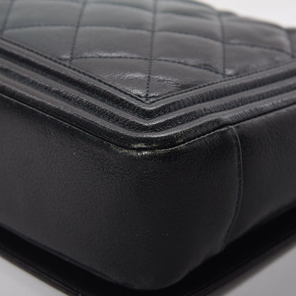 Chanel Goatskin Ombre Faded Quilted New Medium Boy Flap Dark Green 12 of 15