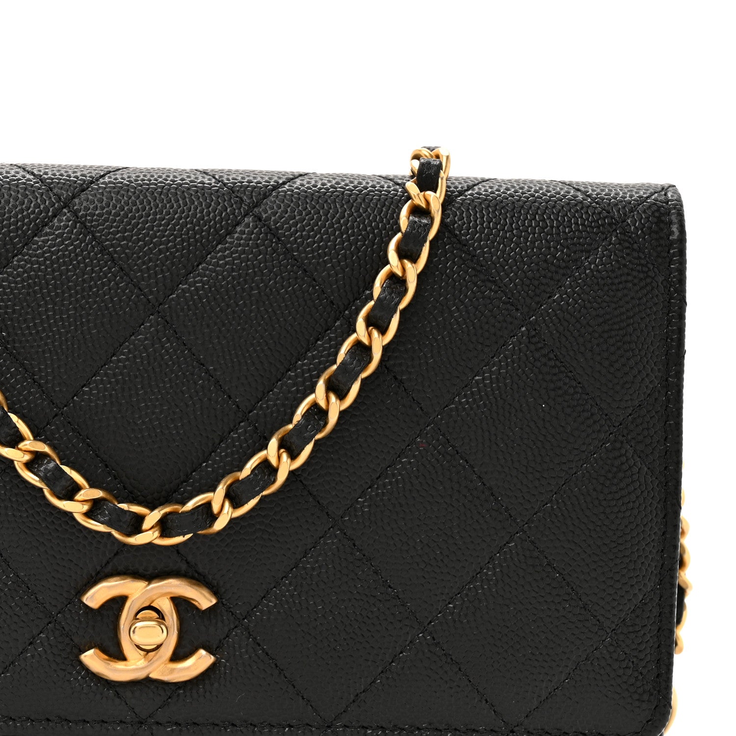 Chanel Caviar Quilted CC Turnlock Charm Wallet On Chain WOC Black 9 of 11