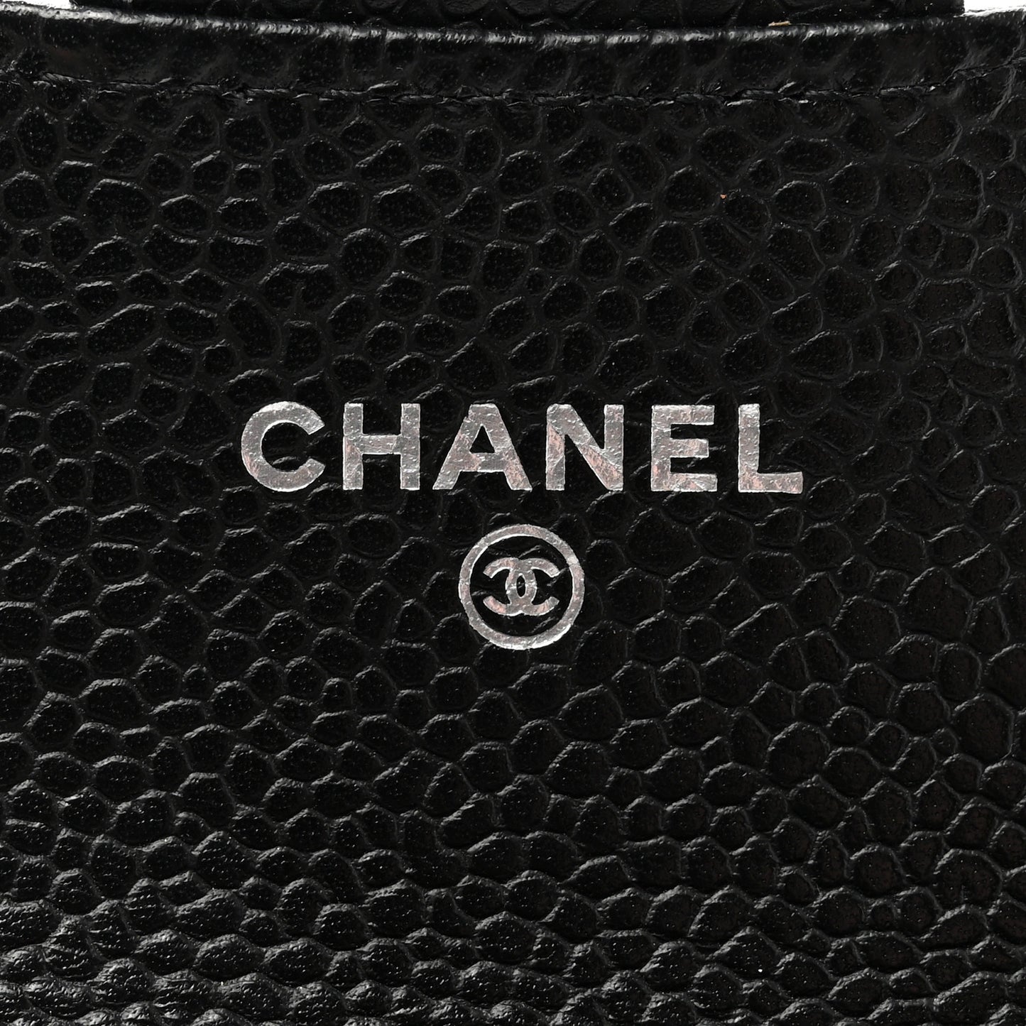 Caviar Quilted Flap Card Holder Wallet Black