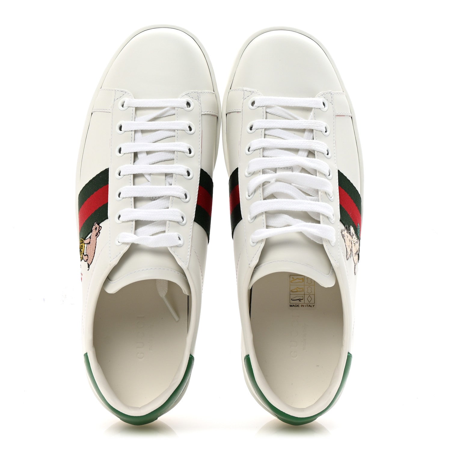Gucci Calfskin Web Embroidered Womens Ace Sneakers 39 White 2 of 10