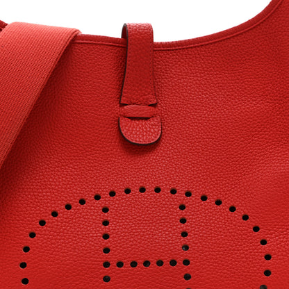 Hermes Taurillon Clemence Evelyne III GM Rouge Pivoine 8 of 10