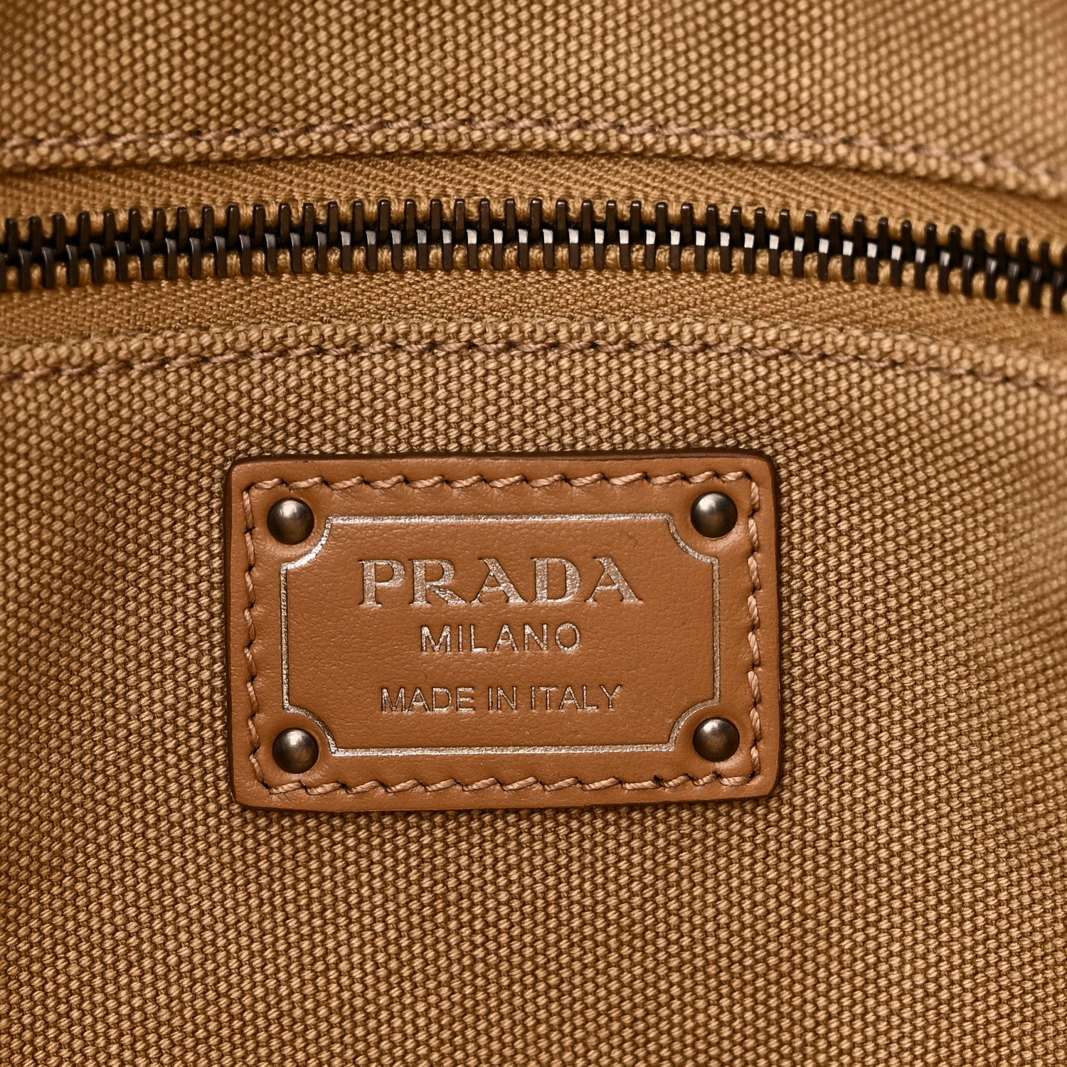 Prada Canvas Calfskin Large Route Shoulder Bag Khaki 6 of 9