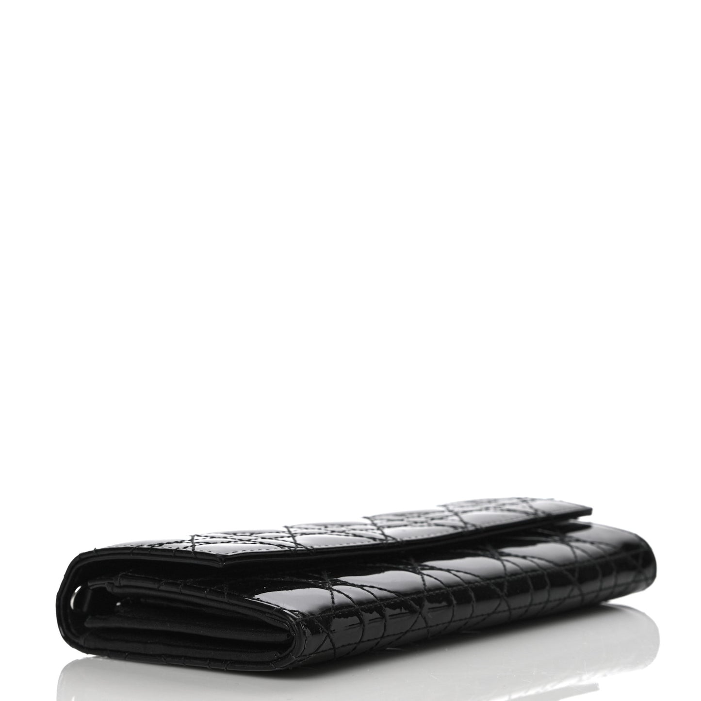 Patent Cannage Lady Dior Rendezvous Wallet On Chain Black