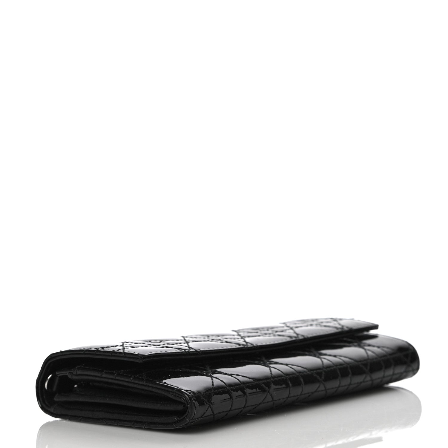 Christian Dior Patent Cannage Lady Dior Rendezvous Wallet On Chain Black 5 of 18
