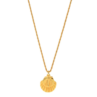 Christian Dior Metal Shell Necklace Gold 1 of 4
