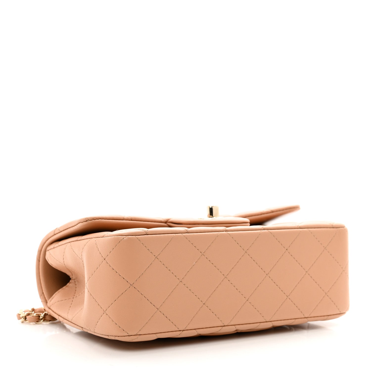 Chanel Lambskin Quilted Mini Top Handle Rectangular Flap Beige 4 of 12