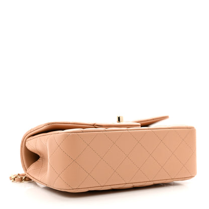 Chanel Lambskin Quilted Mini Top Handle Rectangular Flap Beige 4 of 12