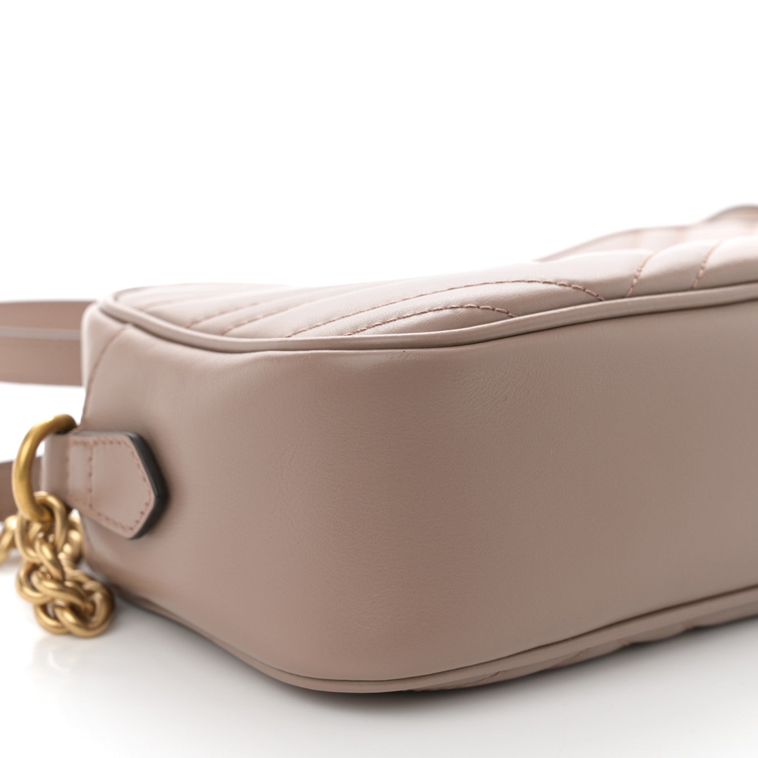 Gucci Calfskin Matelasse Small GG Marmont Chain Shoulder Bag Porcelain Rose 9 of 10