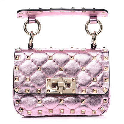 Valentino Garavani Metallic Nappa Micro Rockstud Spike Shoulder Bag Giacinto 1 of 5
