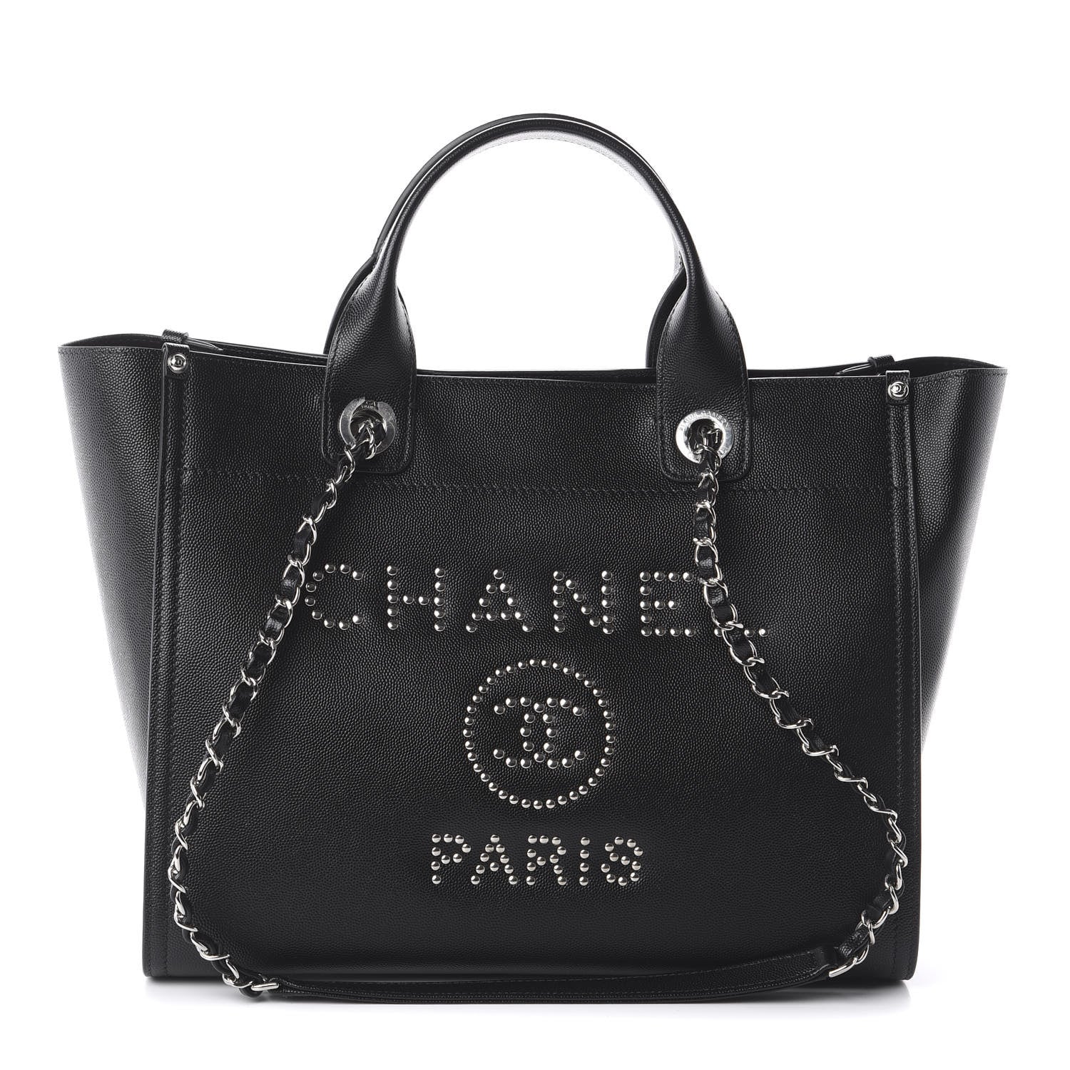 Chanel Caviar Small Studded Deauville Tote Black 1 of 8