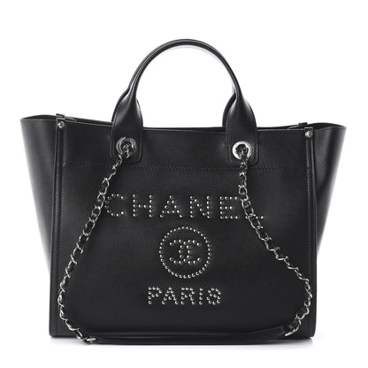 Chanel Caviar Small Studded Deauville Tote Black 1 of 8