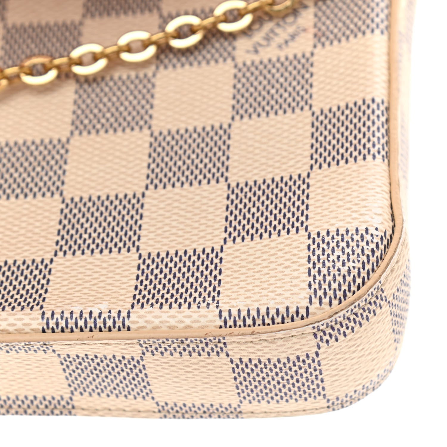 Louis Vuitton Damier Azur Pochette Felicie Chain Wallet Rose Ballerine 14 of 15