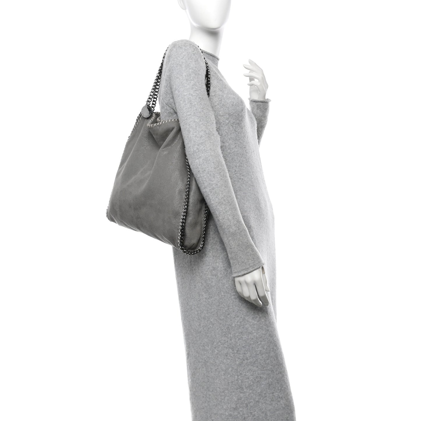Shaggy Deer Small Falabella Tote Light Grey