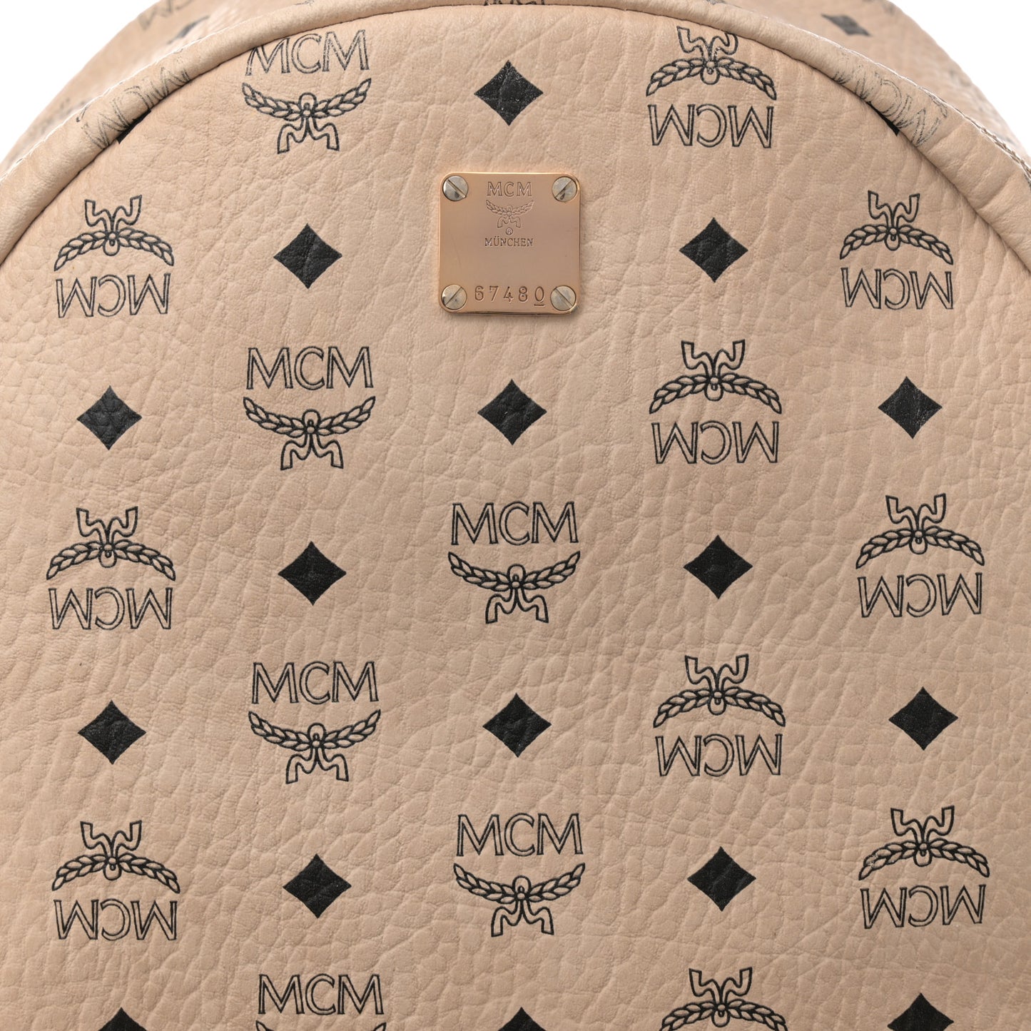 Visetos Large Side Studs Stark Backpack Beige