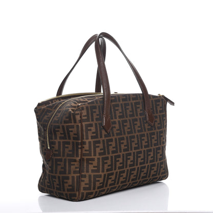 Fendi Zucca Vitello Artic Medium Double Zip Tote Tobacco Castagna 3 of 7