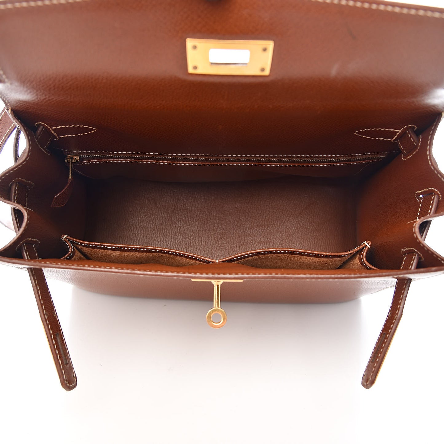Veau Grain Lisse Kelly Sellier 28 Noisette