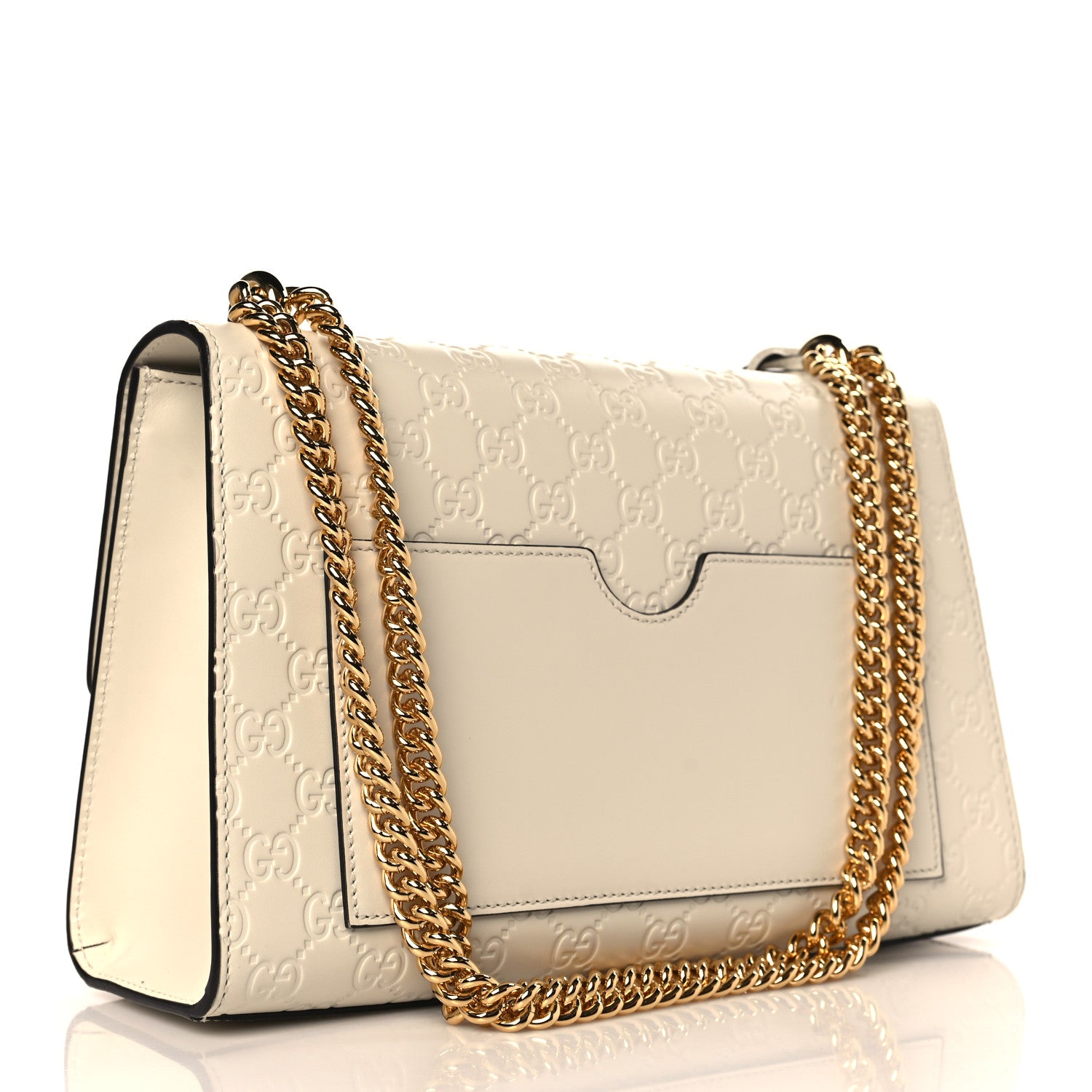 Gucci Guccissima Medium Padlock Shoulder Bag Mystic White 3 of 10