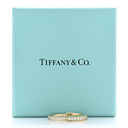 Tiffany 18K Yellow Gold Diamond Lock Pave Ring 53 6.5 5 of 5