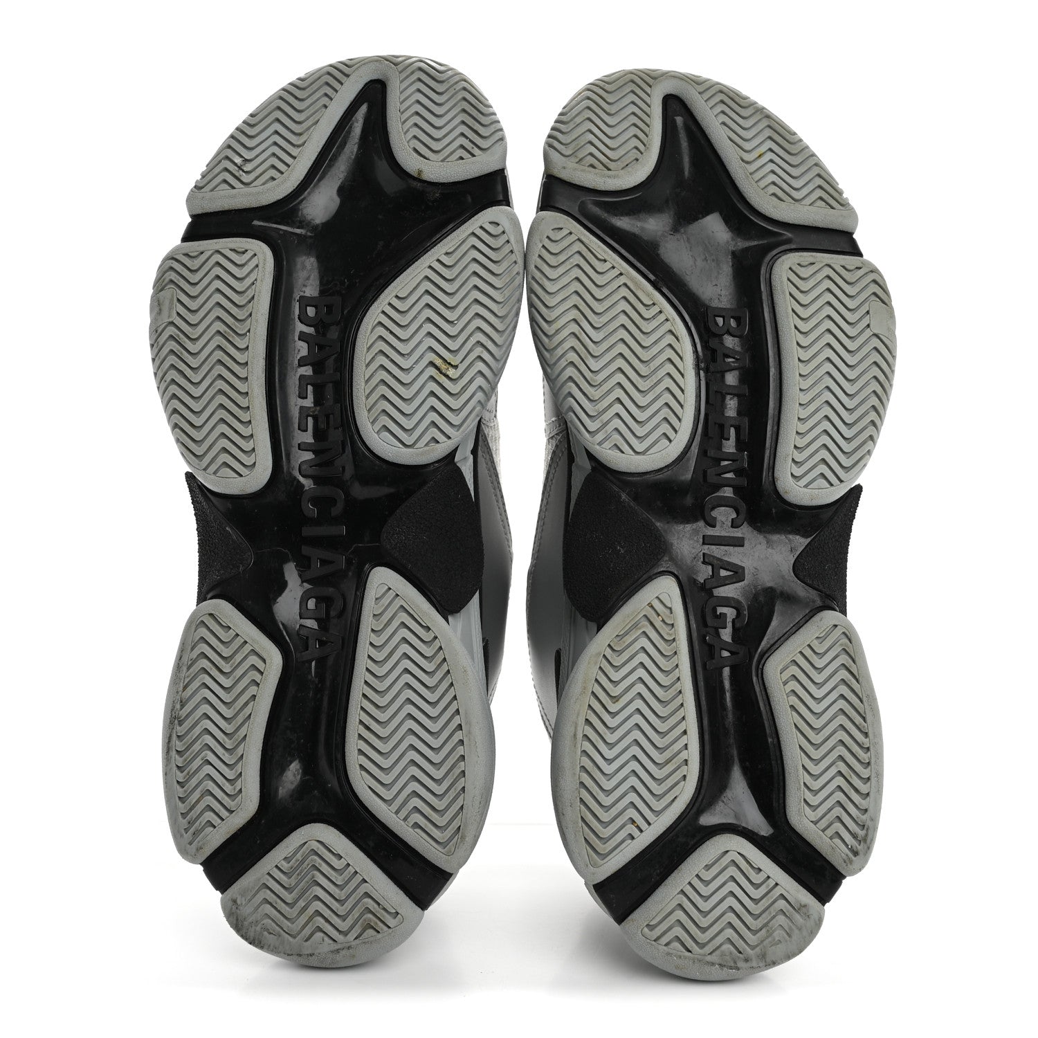 Balenciaga Metallic Fabric Mesh Mens Triple S Sneakers 10 Grey Dark Grey Black 6 of 19