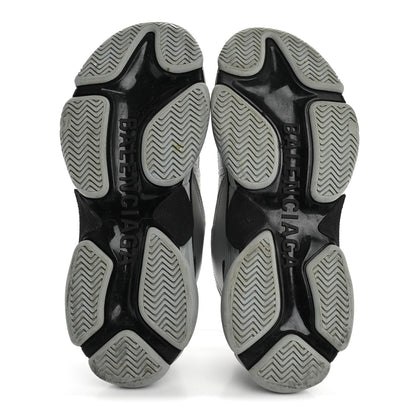 Balenciaga Metallic Fabric Mesh Mens Triple S Sneakers 10 Grey Dark Grey Black 6 of 19