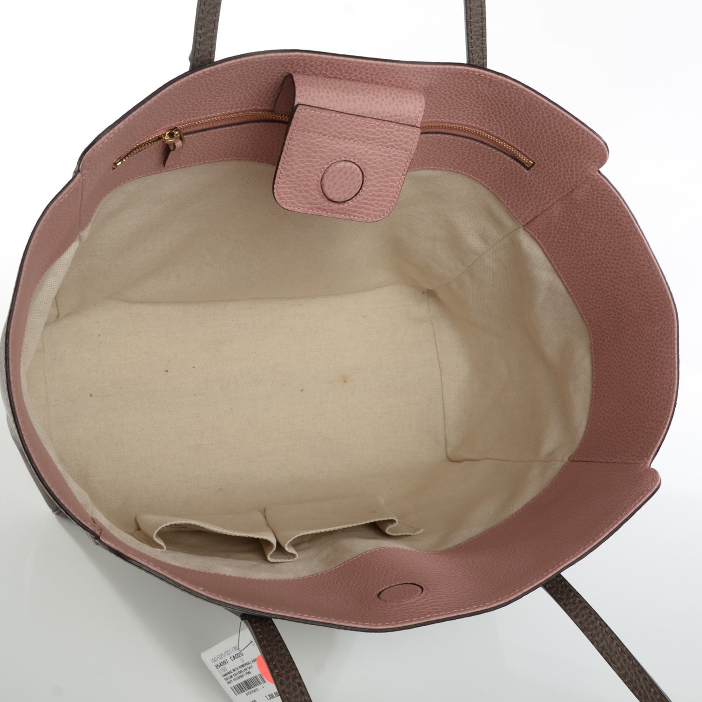 Dollar Calfskin Medium Swing Tote Grey Field Soft Pink