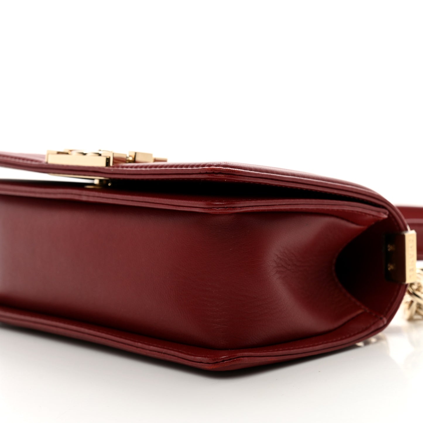 Lambskin Quilted Small Chain Detail Boy Flap Red