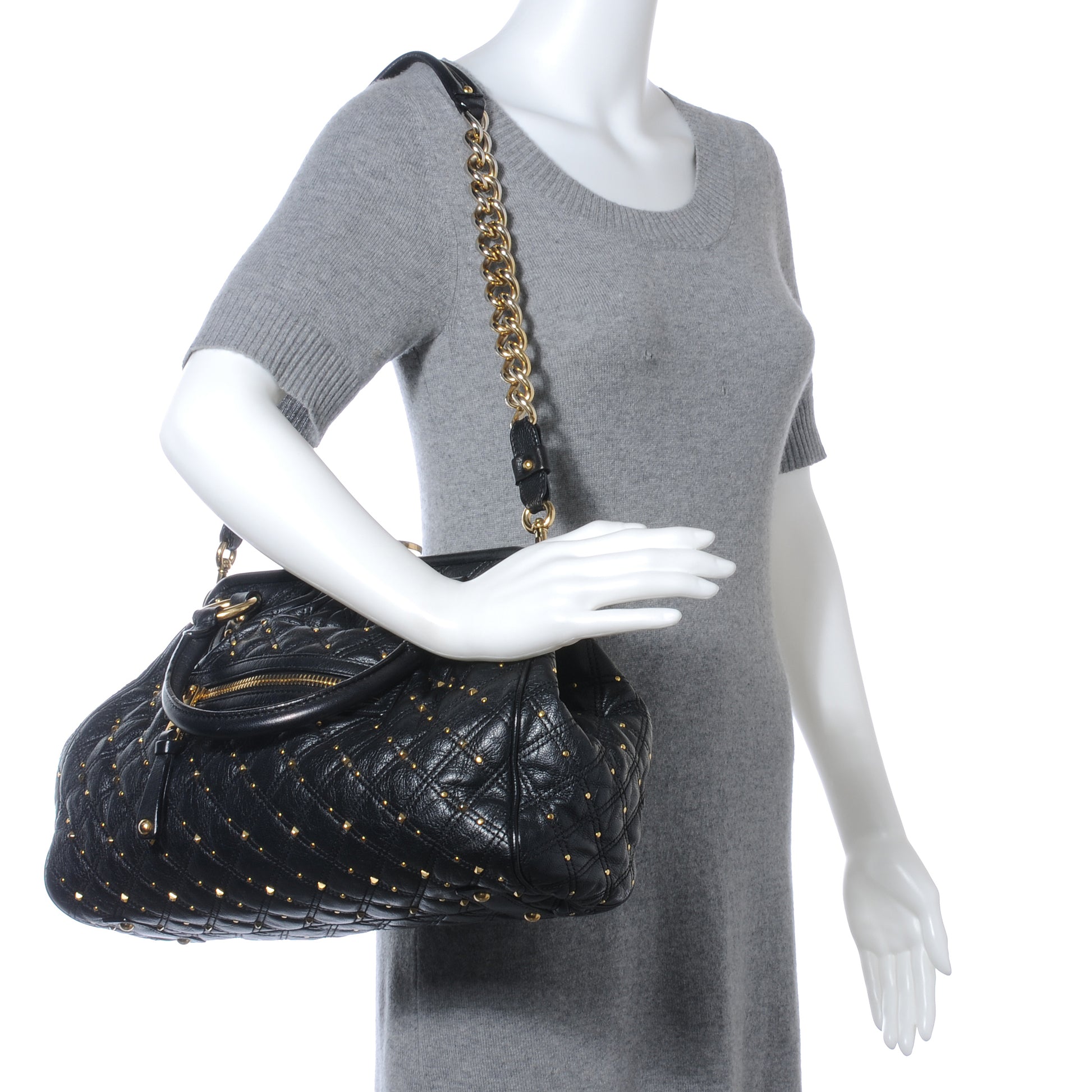 Marc Jacobs Quilted Leather Stardust Stam Black 2 of 7