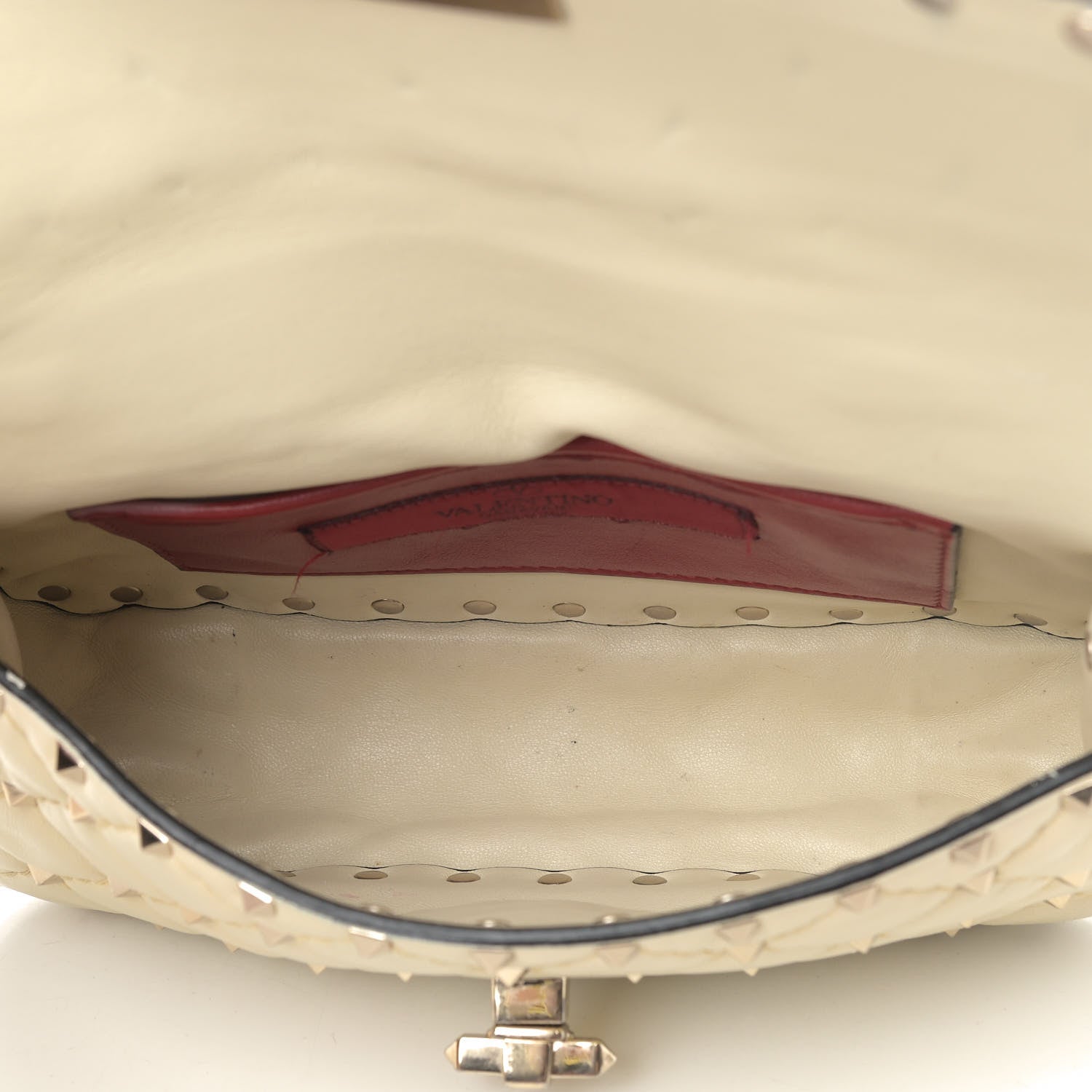Valentino Garavani Nappa Small Rockstud Spike Shoulder Bag Light Ivory 4 of 9