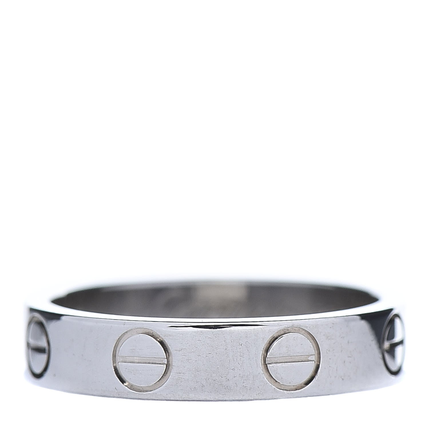 Cartier 18K White Gold 3.5mm LOVE Wedding Band Ring 47 4 3 of 5