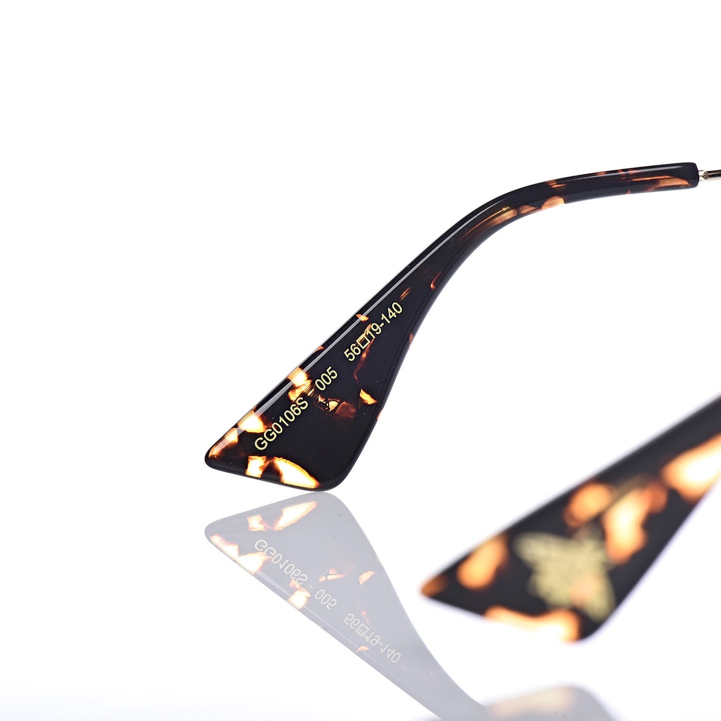 Glitter Acetate Oversize Square Frame Sunglasses GG0106S Gold