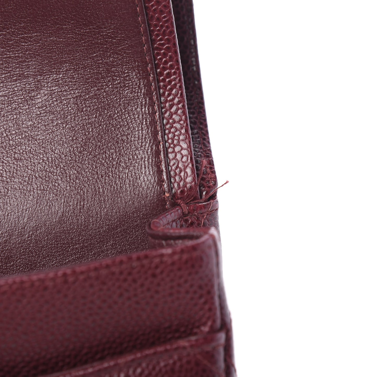 Caviar Quilted Medium Double Flap Bordeaux