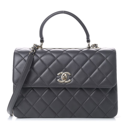 Chanel Lambskin Quilted Medium Trendy CC Flap Dual Handle Bag Dark Grey 1 of 6