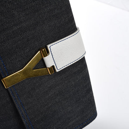 Saint Laurent Denim Classic Y Ligne Clutch 7 of 9