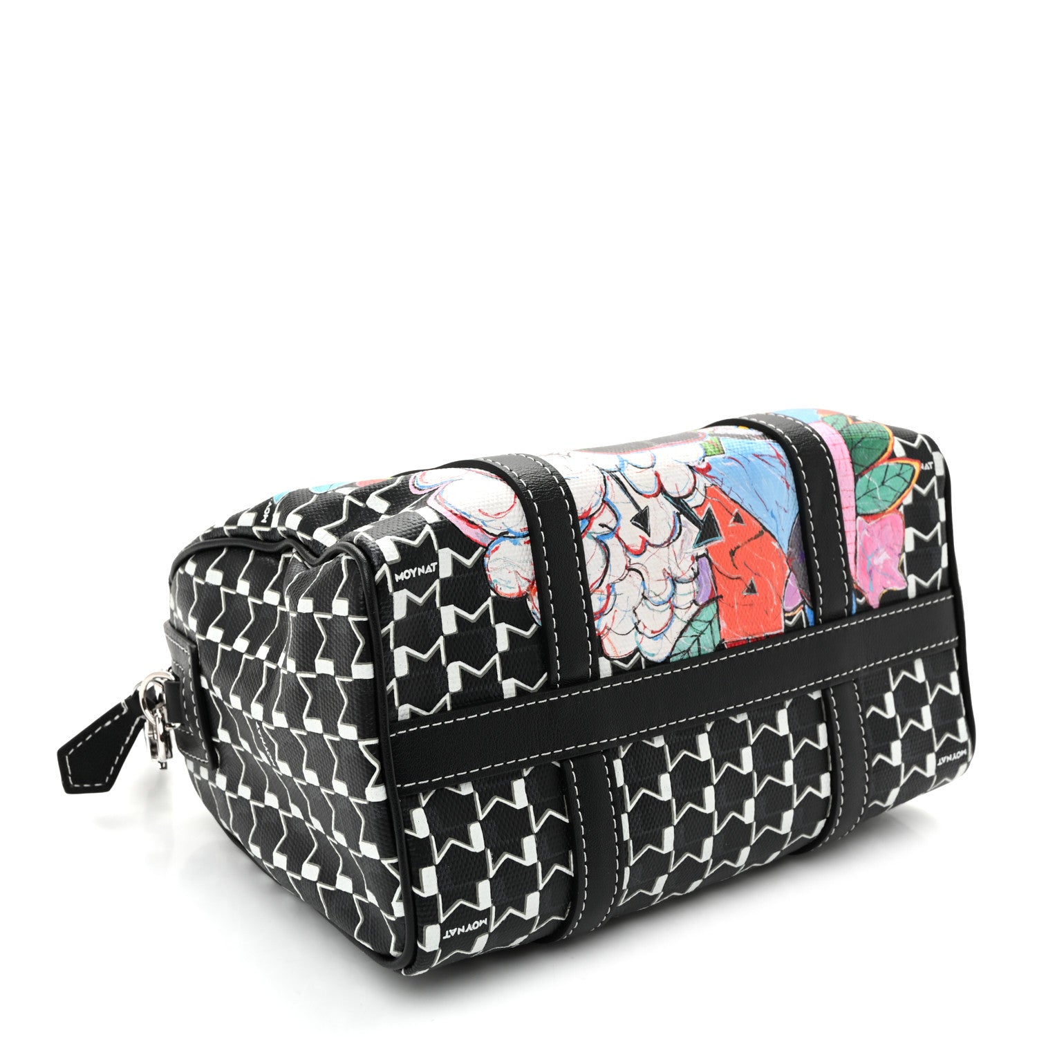 Moynat X KASING LUNG Calfskin Canvas M Labubu Boston Bag Black Multicolor 4 of 11