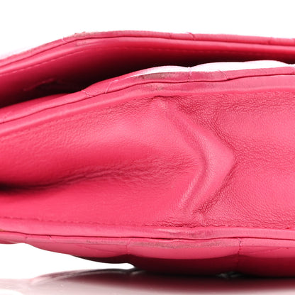 Chanel Lambskin Quilted Wallet On Chain WOC Dark Pink 10 of 21