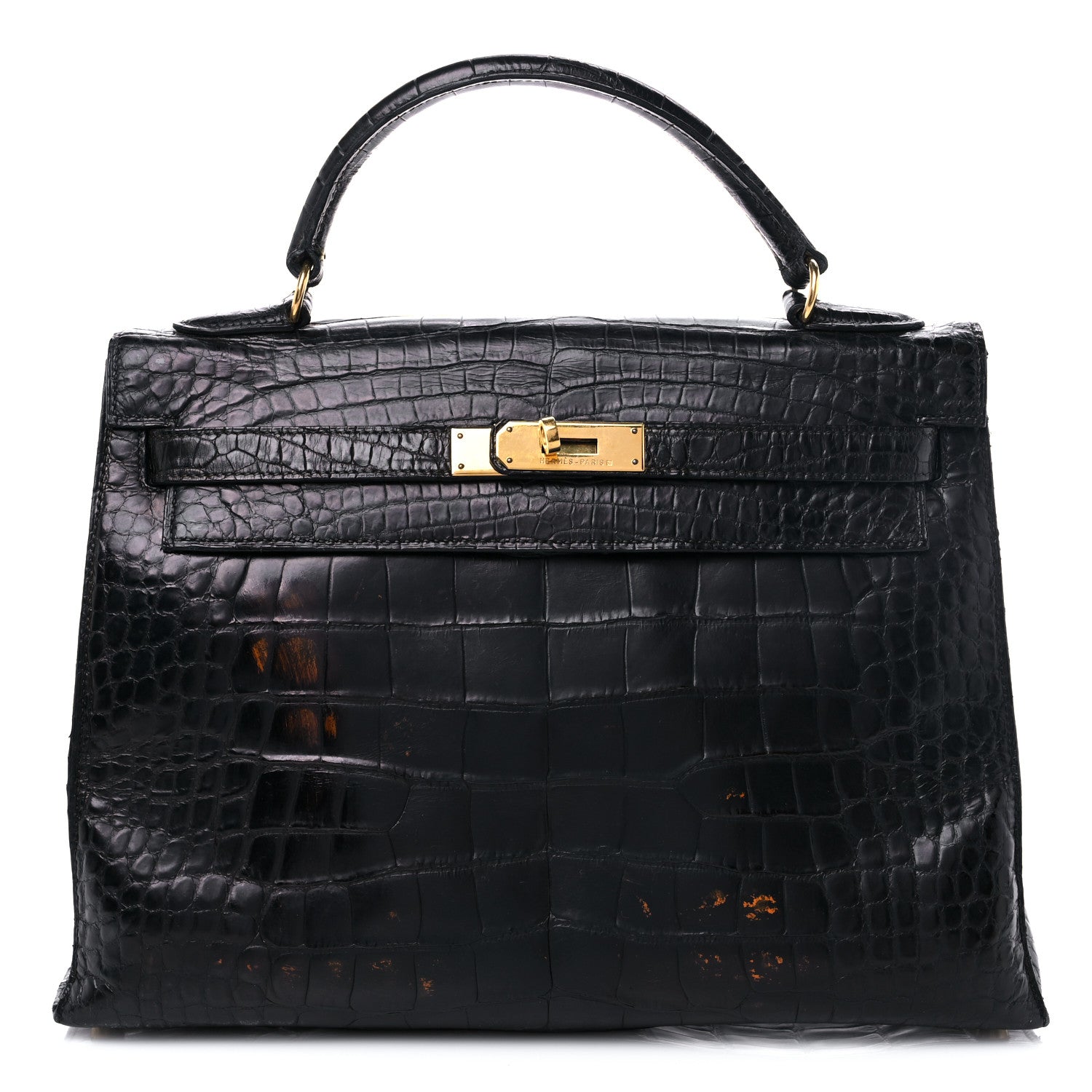 Hermes Matte Alligator Kelly Sellier 32 Black 1 of 25
