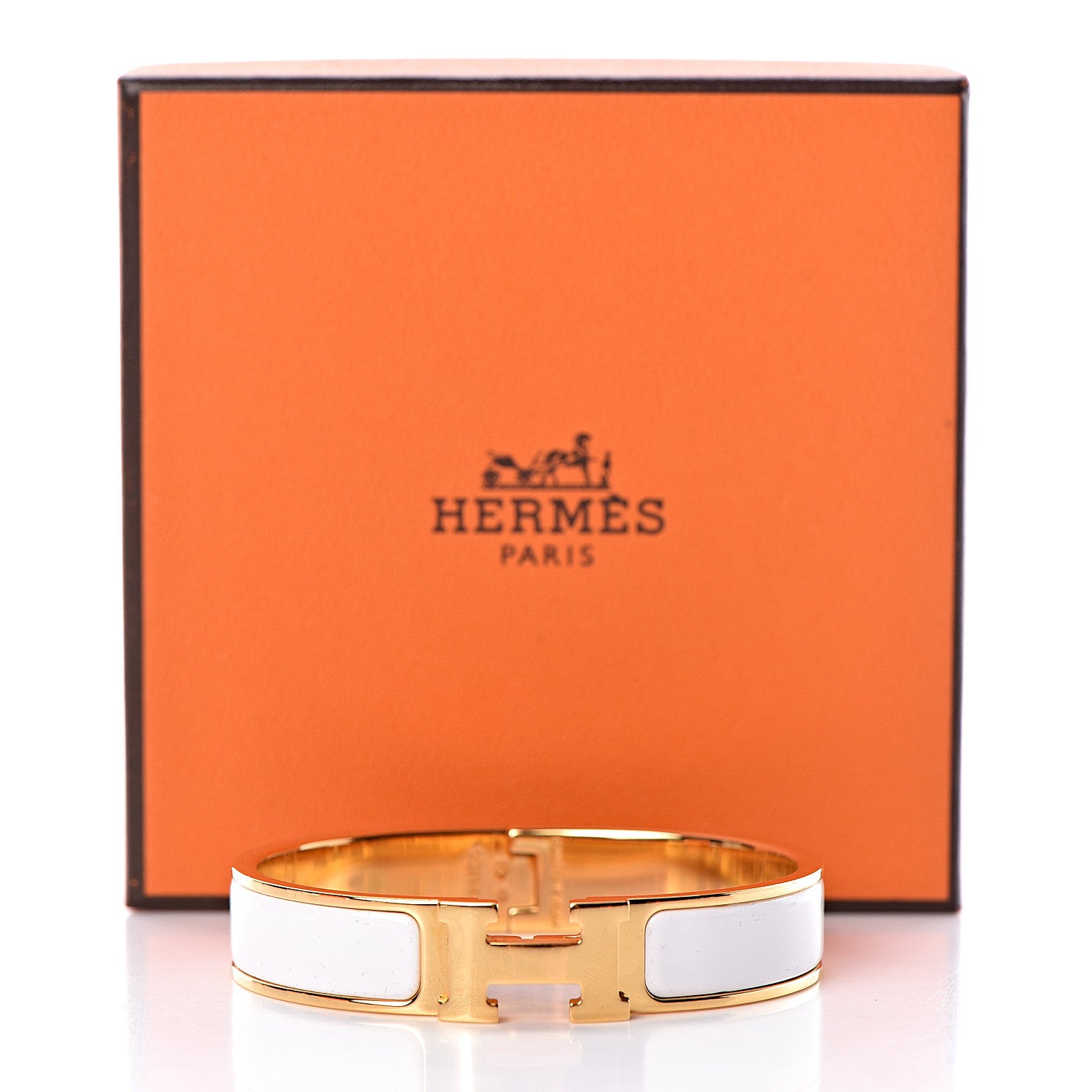 Hermes Enamel Narrow Clic Clac H Bracelet PM White 5 of 5