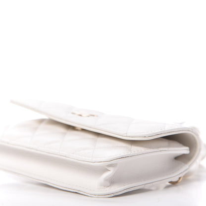 Chanel Calfskin Quilted Maxi Pearls Clutch With Chain White 7 of 10